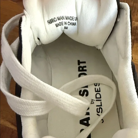 NEW J/Slides Black Luxe Nylon Sneakers Shoes Women’s 8 M - Picture 5 of 5